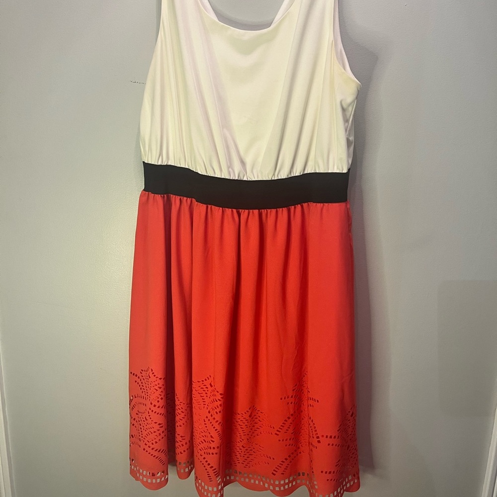 forever 21 coral and white dress